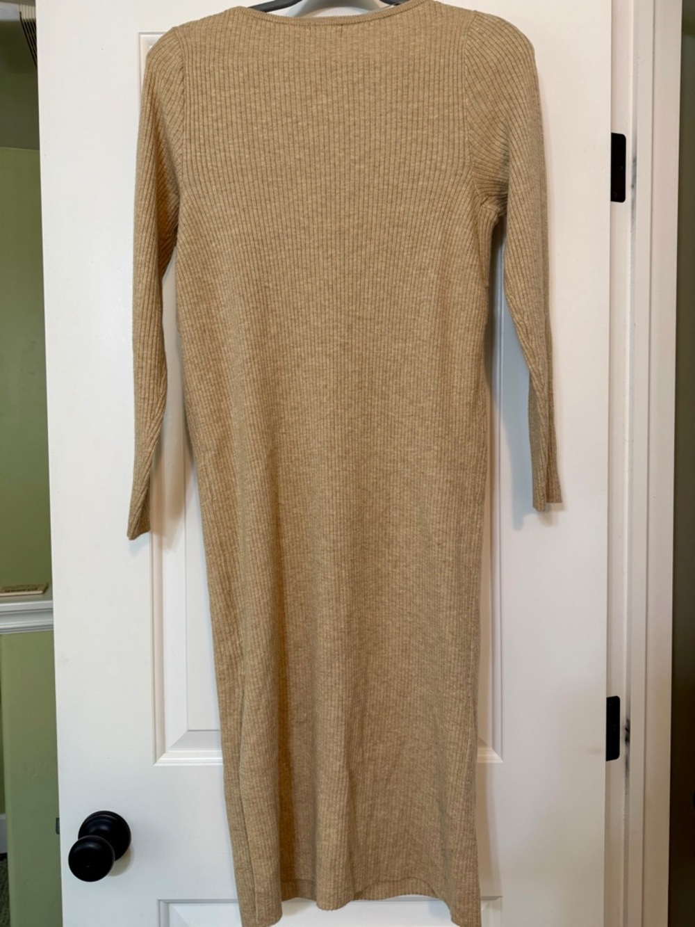 Isabel Maternity by Ingrid & Isabel Tan Long Sleeve Soft Knit Dress Size Small - Picture 5 of 9